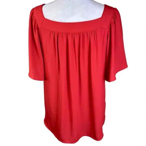 LOFT Square Neck Blouse with Flutter Sleeves Size S - Picture 5 of 11